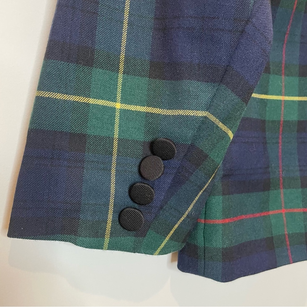 Lauren Ralph Lauren Tartan Plaid Blazer Jacket Wool Blend Bullion Patch 16W NWT - Picture 10 of 15